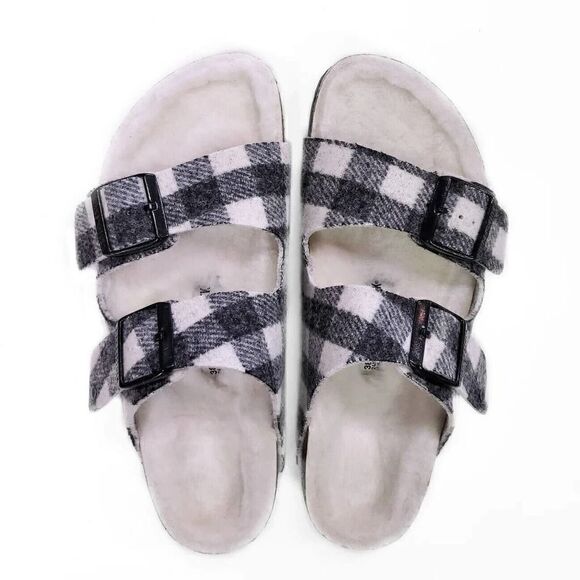 Men Birkenstock Arizona Wool Adjustable Slide Sandals Wool Lining NEW 11 US 44EU - Picture 1 of 4